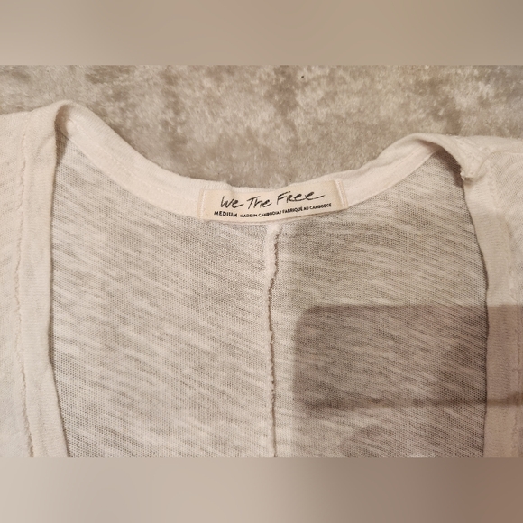 We the Free People Shimmy Sasha Ruffled Tier Tunic Tank White Distressed Top - Picture 7 of 9